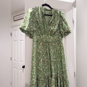 Max studio Floral Green Dress